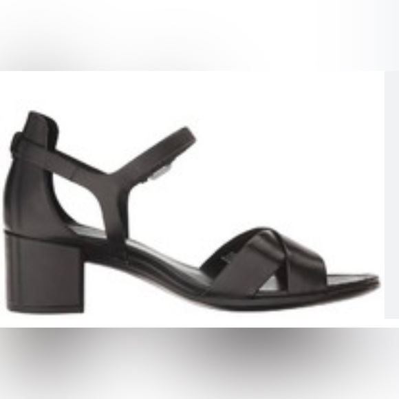 Ecco Black Leather Shape 35 Sandal 2.25” Block Heel Ankle Strap EU 41 US… - Picture 3 of 12